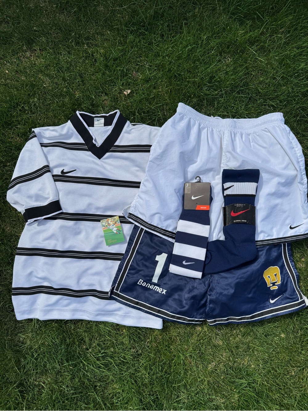 Nike White and Navy Striped Soccer Kit Jorge Campos template